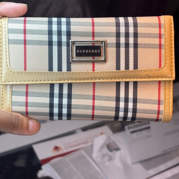 Burberry Cream and Red Plaid Wallet - Picture 1 of 4